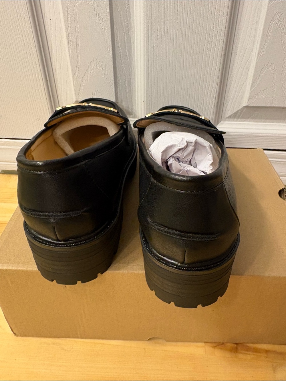 Amazon Black Leather Loafers with Gold Horsebit - Picture 5 of 9